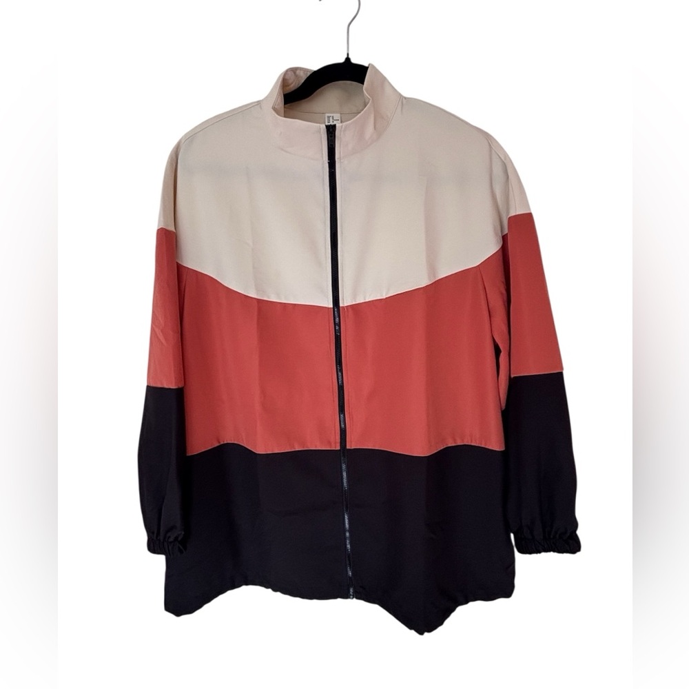 Verdusa Women’s Colorblock Drawstring Hem Lightweight Jacket Size M